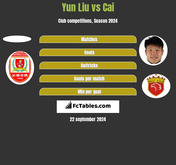 Yun Liu vs Cai h2h player stats