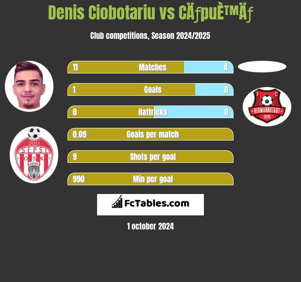 Denis Ciobotariu vs CÄƒpuÈ™Äƒ h2h player stats