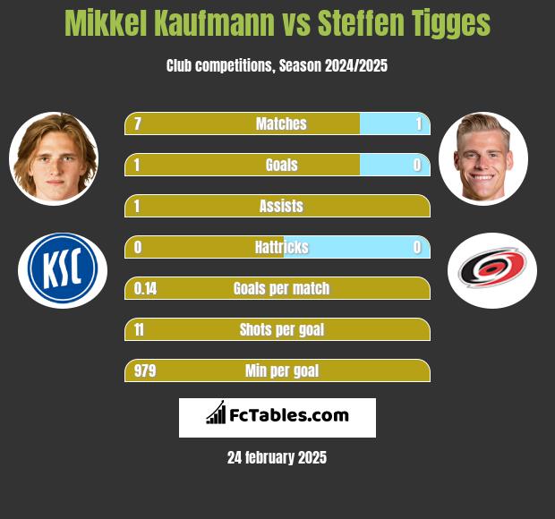 Mikkel Kaufmann vs Steffen Tigges h2h player stats