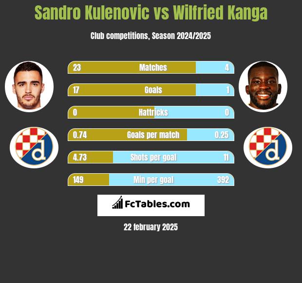 Sandro Kulenovic vs Wilfried Kanga h2h player stats