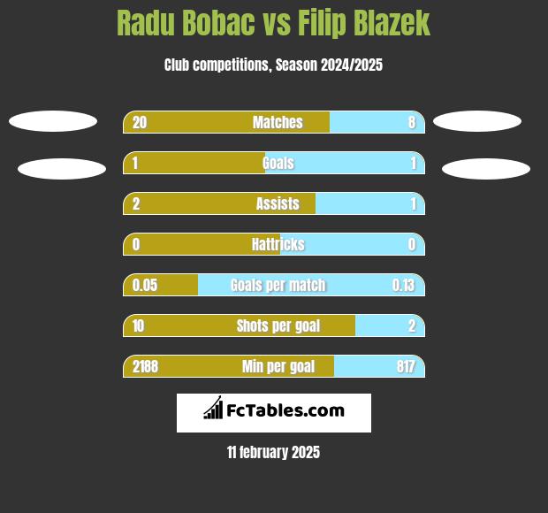 Radu Bobac vs Filip Blazek h2h player stats