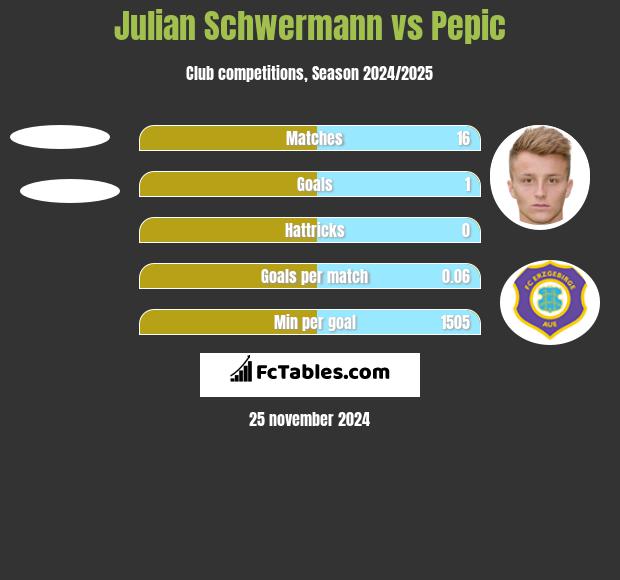 Julian Schwermann vs Pepic h2h player stats