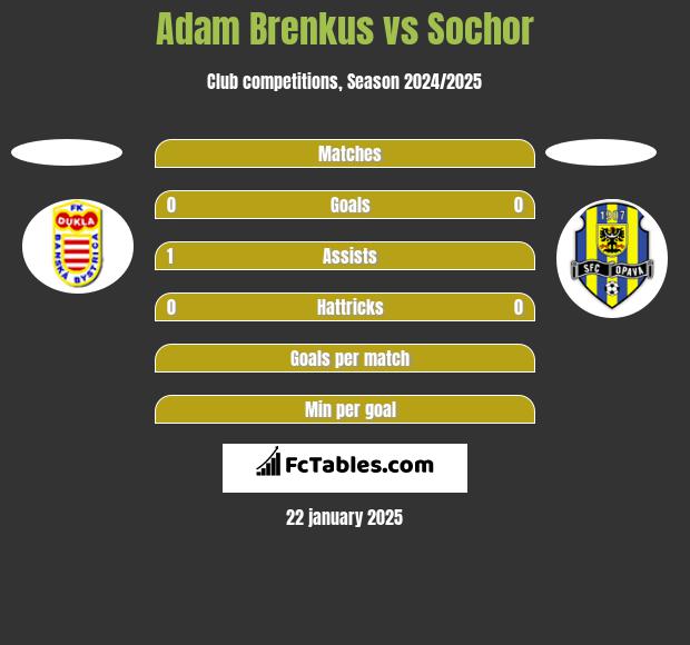 Adam Brenkus vs Sochor h2h player stats