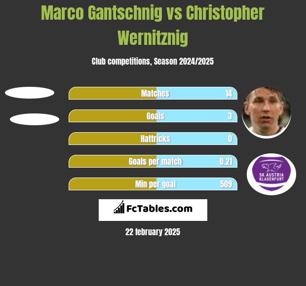 Marco Gantschnig vs Christopher Wernitznig h2h player stats