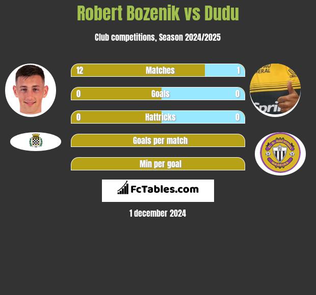 Robert Bozenik vs Dudu h2h player stats