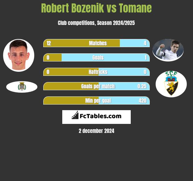 Robert Bozenik vs Tomane h2h player stats