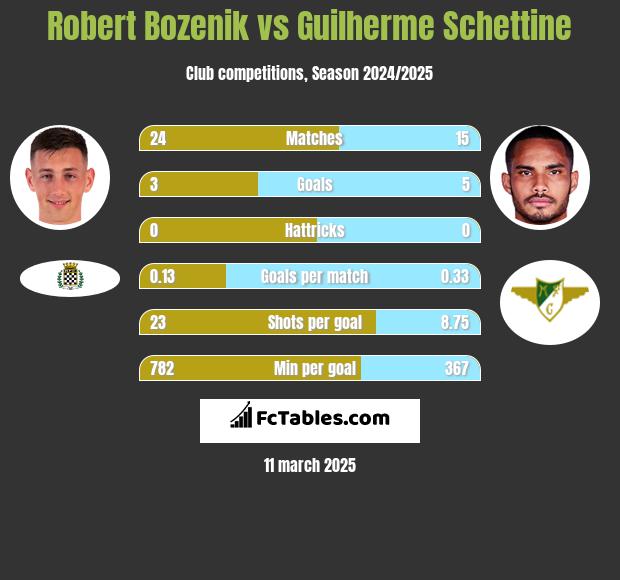 Robert Bozenik vs Guilherme Schettine h2h player stats