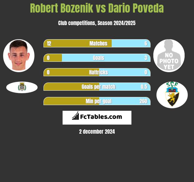 Robert Bozenik vs Dario Poveda h2h player stats