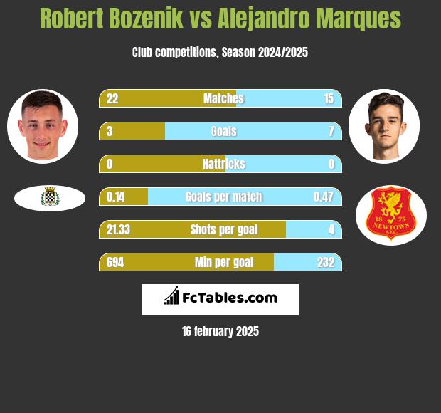 Robert Bozenik vs Alejandro Marques h2h player stats