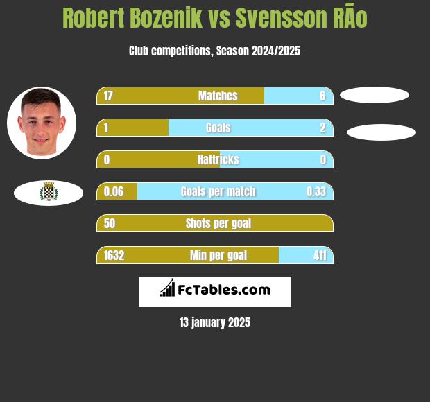 Robert Bozenik vs Svensson RÃ­o h2h player stats