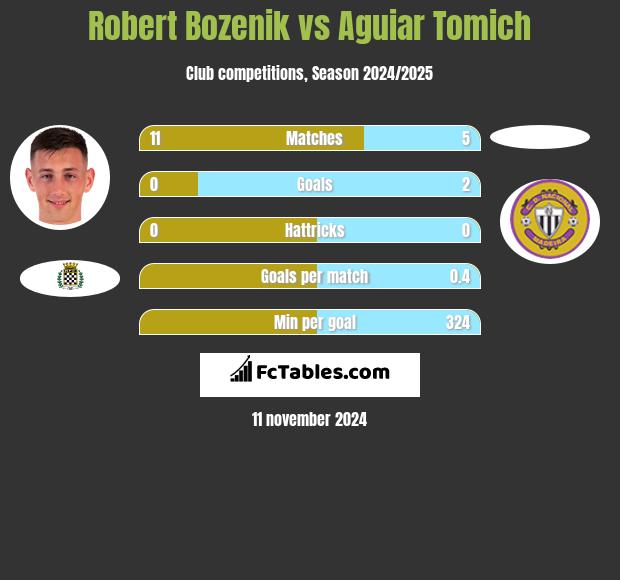 Robert Bozenik vs Aguiar Tomich h2h player stats