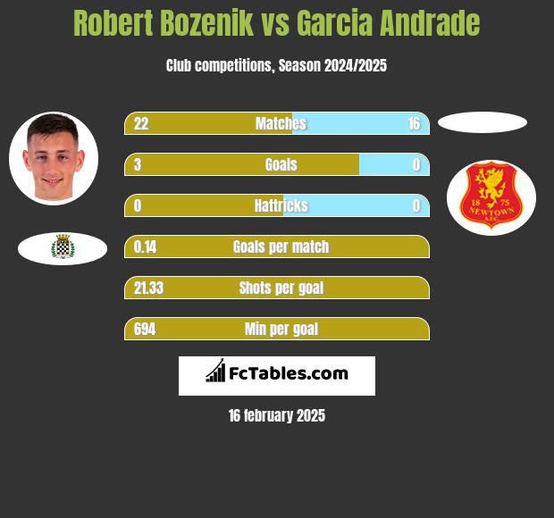 Robert Bozenik vs Garcia Andrade h2h player stats