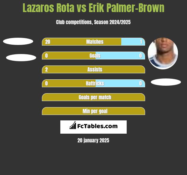 Lazaros Rota vs Erik Palmer-Brown h2h player stats