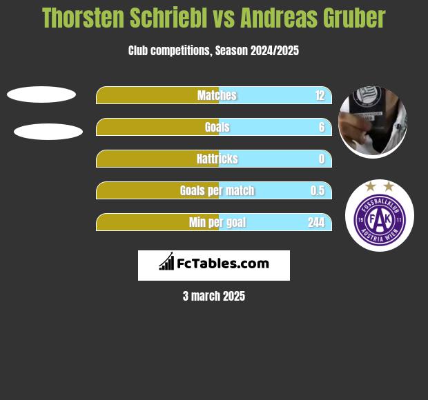 Thorsten Schriebl vs Andreas Gruber h2h player stats