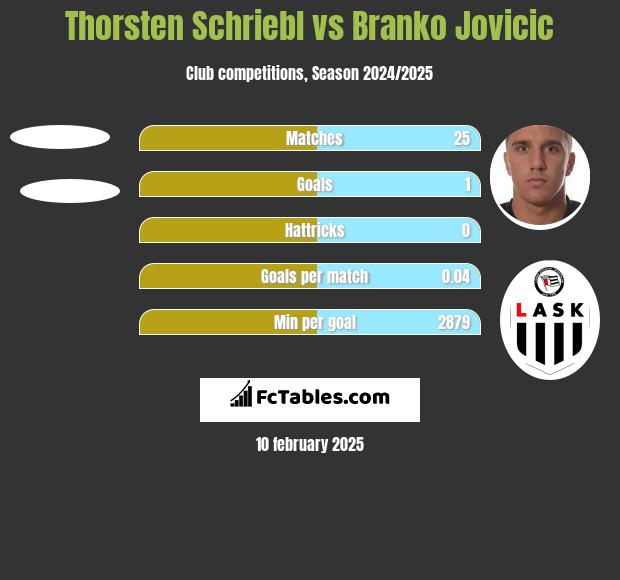 Thorsten Schriebl vs Branko Jovicic h2h player stats