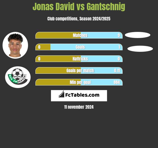 Jonas David vs Gantschnig h2h player stats