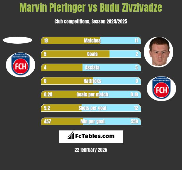 Marvin Pieringer vs Budu Zivzivadze h2h player stats