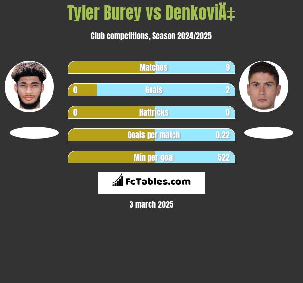 Tyler Burey vs DenkoviÄ‡ h2h player stats