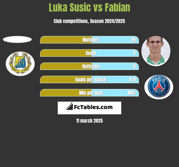 Luka Susic vs Fabian h2h player stats