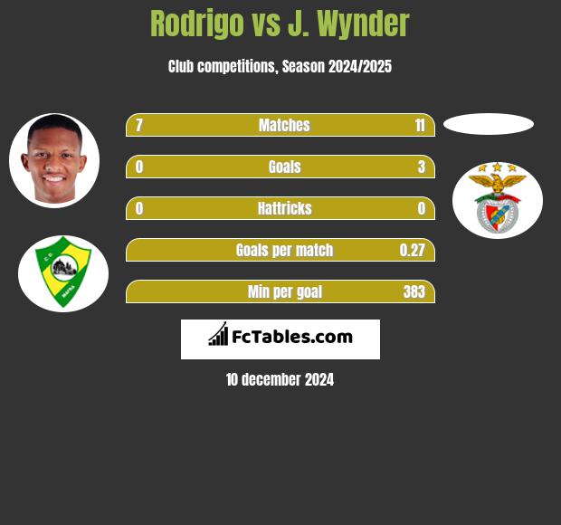 Rodrigo vs J. Wynder h2h player stats