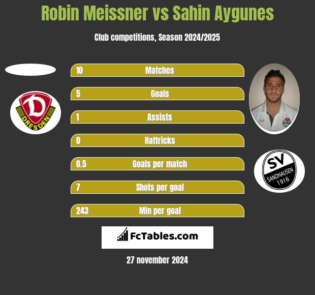 Robin Meissner vs Sahin Aygunes h2h player stats