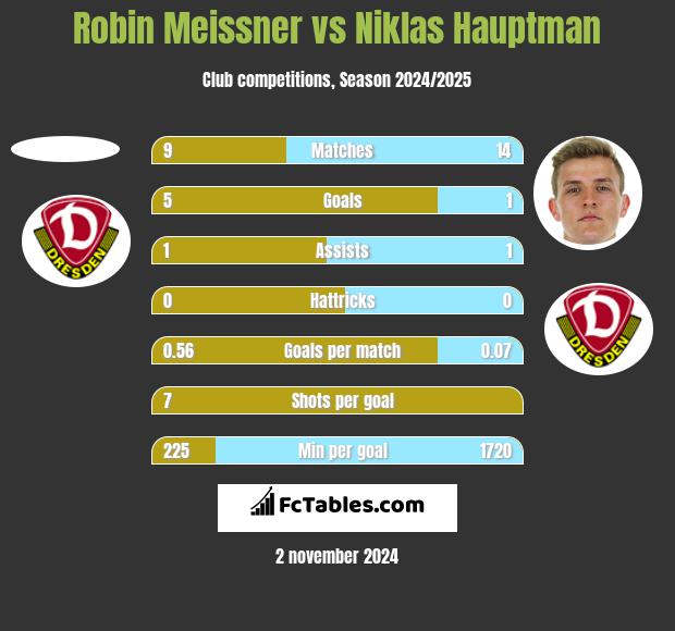 Robin Meissner vs Niklas Hauptman h2h player stats