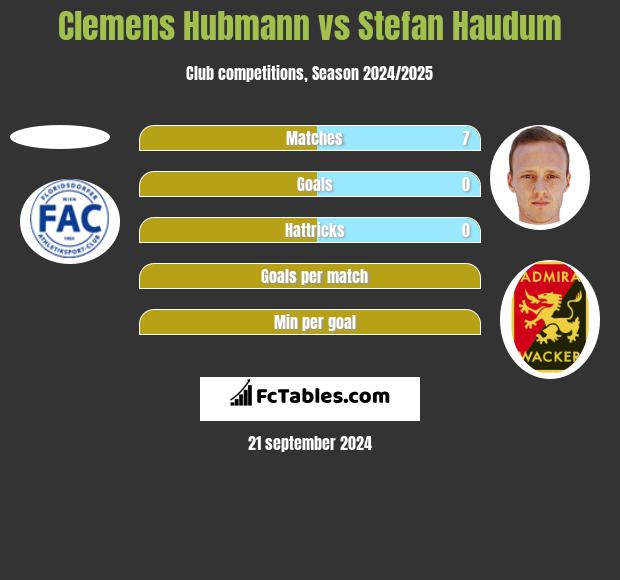 Clemens Hubmann vs Stefan Haudum h2h player stats