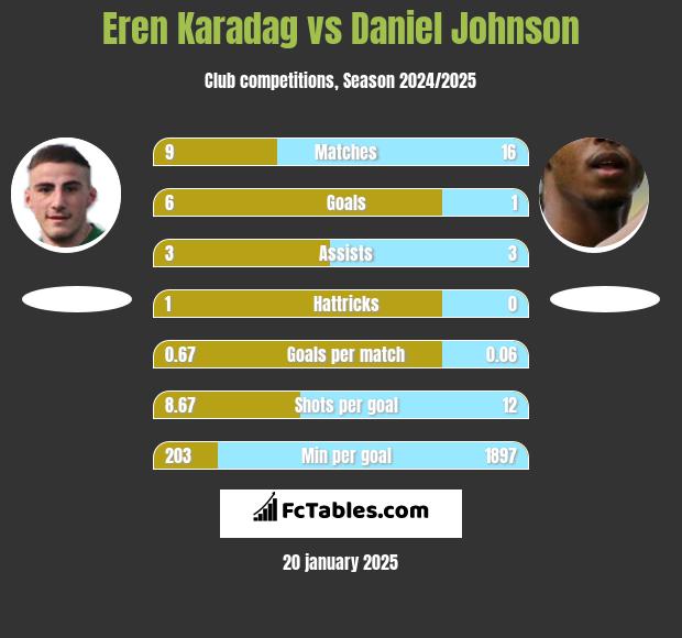 Eren Karadag vs Daniel Johnson h2h player stats