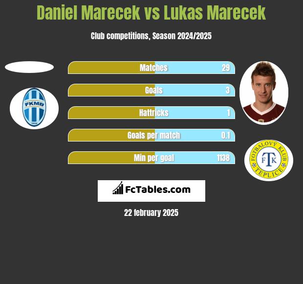 Daniel Marecek vs Lukas Marecek h2h player stats