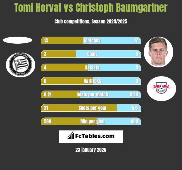 Tomi Horvat vs Christoph Baumgartner h2h player stats