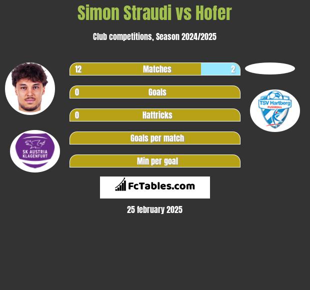 Simon Straudi vs Hofer h2h player stats