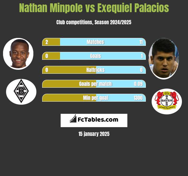 Nathan Minpole vs Exequiel Palacios h2h player stats