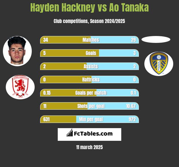 Hayden Hackney vs Ao Tanaka h2h player stats