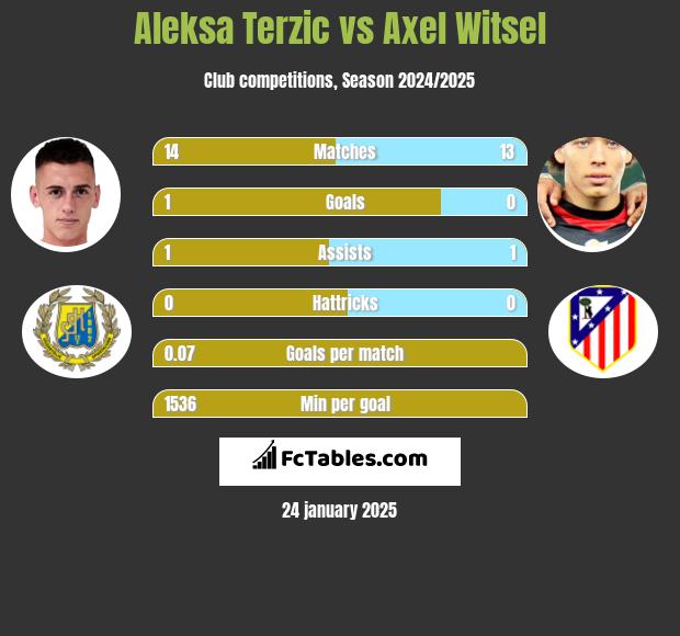 Aleksa Terzic vs Axel Witsel h2h player stats