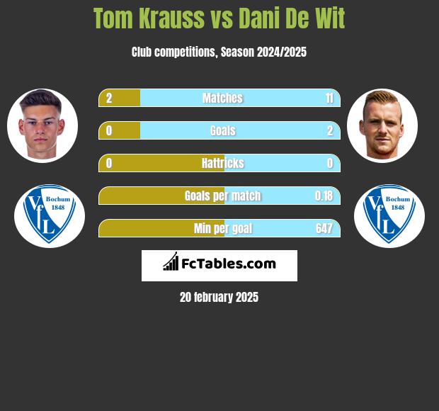 Tom Krauss vs Dani De Wit h2h player stats