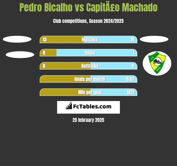 Pedro Bicalho vs CapitÃ£o Machado h2h player stats