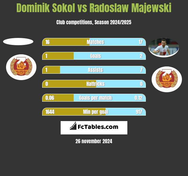 Dominik Sokol vs Radosław Majewski h2h player stats