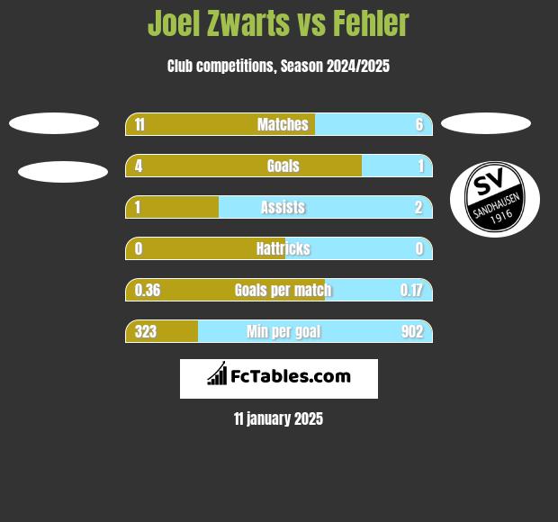 Joel Zwarts vs Fehler h2h player stats