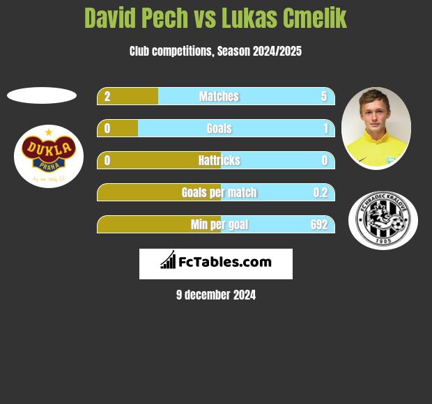 David Pech vs Lukas Cmelik h2h player stats