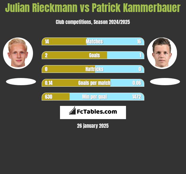 Julian Rieckmann vs Patrick Kammerbauer h2h player stats