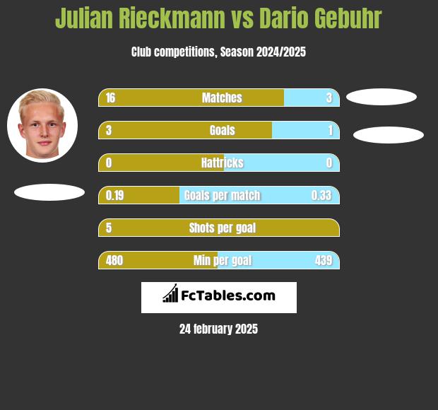 Julian Rieckmann vs Dario Gebuhr h2h player stats