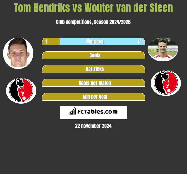 Tom Hendriks vs Wouter van der Steen h2h player stats