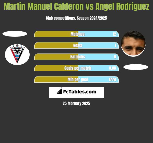 Martin Manuel Calderon vs Angel Rodriguez h2h player stats