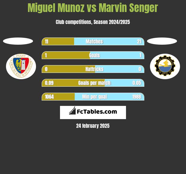 Miguel Munoz vs Marvin Senger h2h player stats