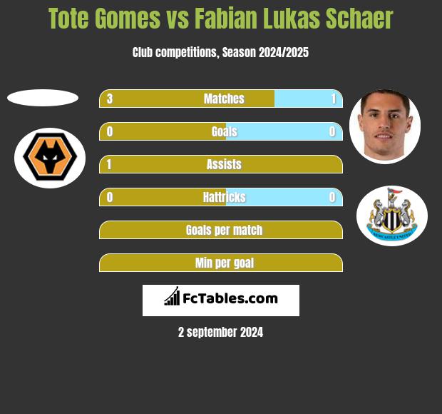 Tote Gomes vs Fabian Lukas Schaer h2h player stats