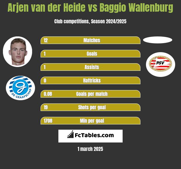 Arjen van der Heide vs Baggio Wallenburg h2h player stats