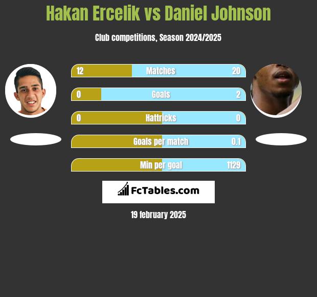 Hakan Ercelik vs Daniel Johnson h2h player stats