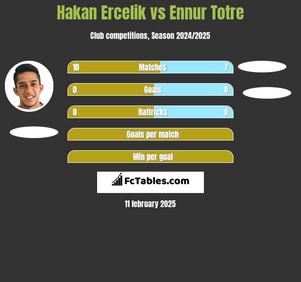 Hakan Ercelik vs Ennur Totre h2h player stats