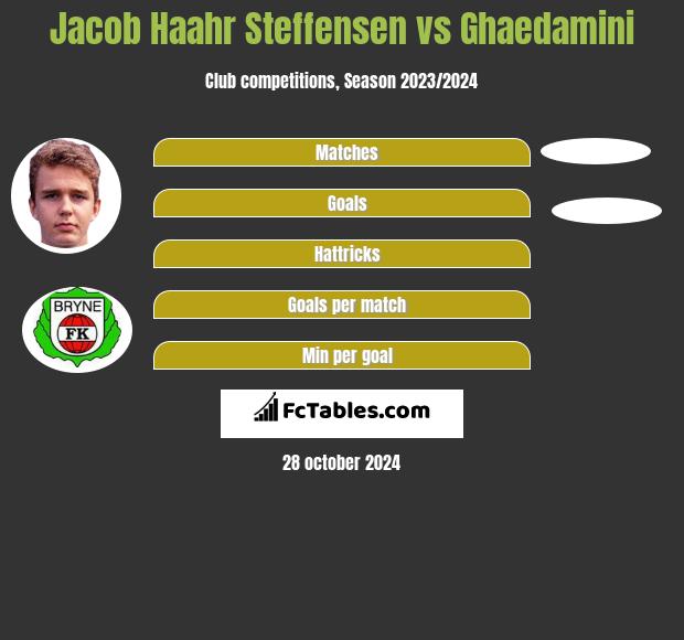 Jacob Haahr Steffensen vs Ghaedamini h2h player stats