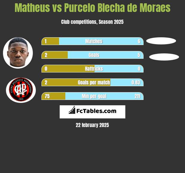 Matheus vs Purcelo Blecha de Moraes h2h player stats